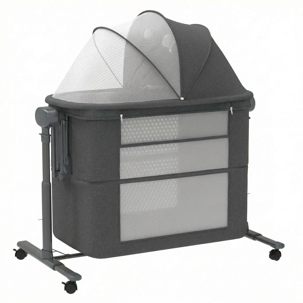 Berço Portátil 6 em 1 com Balanço Suave, Sons Calmantes e Ajuste de Posição