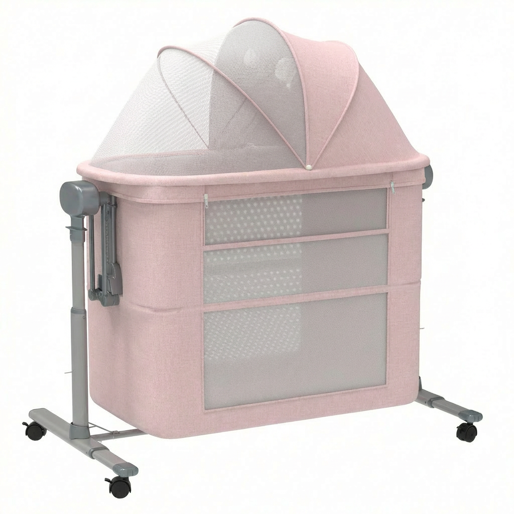 Berço Portátil 6 em 1 com Balanço Suave, Sons Calmantes e Ajuste de Posição